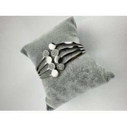 Gümüş Taşlı Üçlü Yuvarlak Bileklik